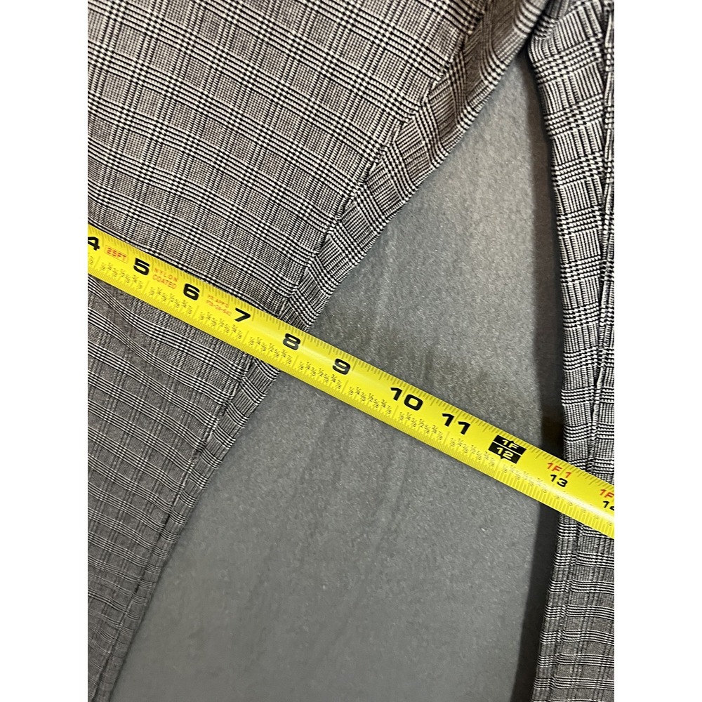 Sabrina Lauren Women's Size 12 Plaid Flare Pants Stretch Rayon Blend Gray Black - Picture 7 of 10
